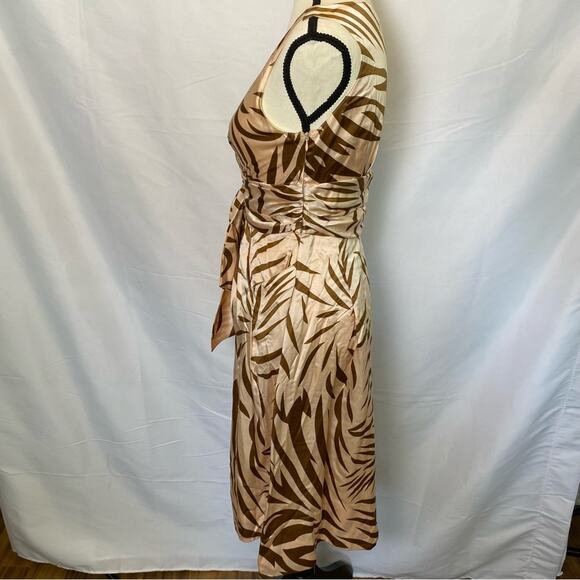 Marc Jacobs Women's Animal Print Silk Blend Midi Dress Size Small Pink and Brown - Picture 8 of 14